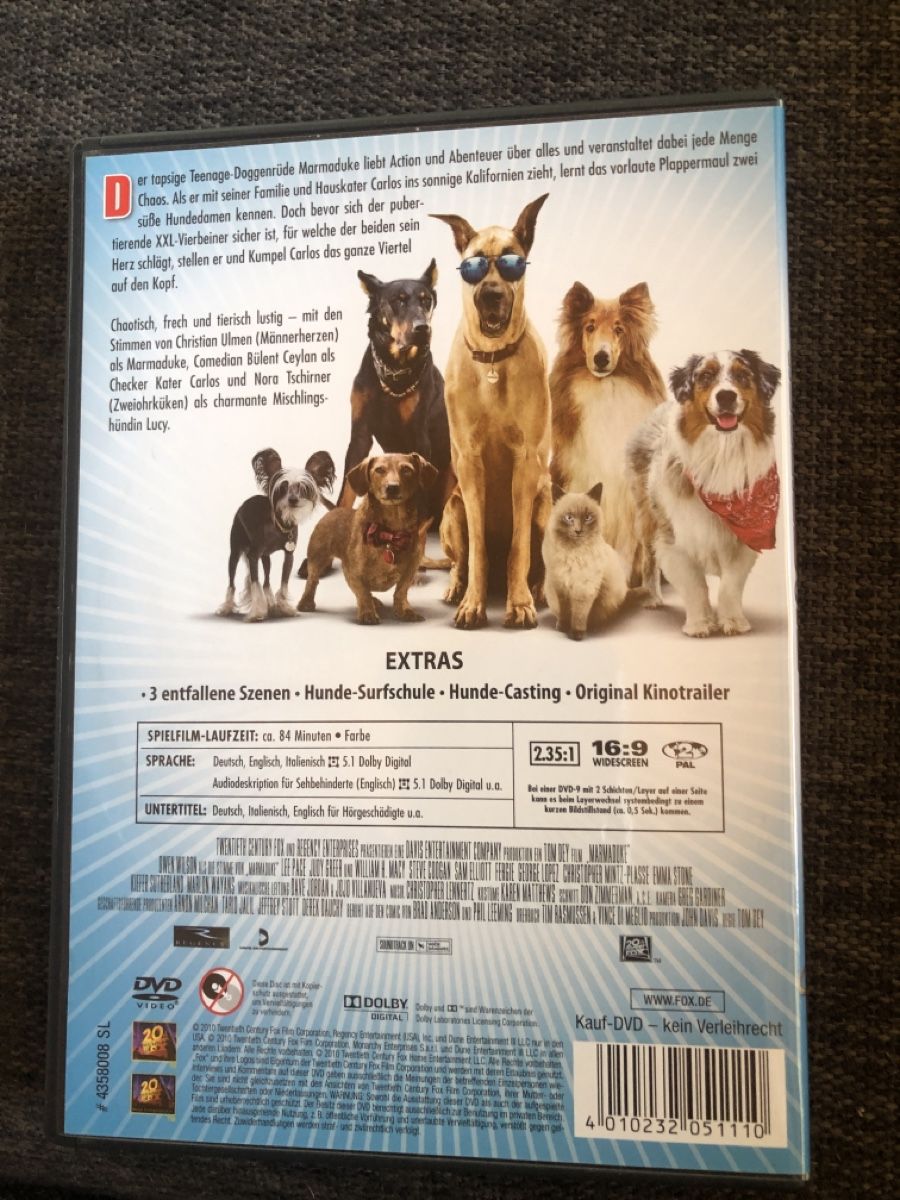 Tutti i DVDs: DVD, MARMADUKE – Usato da Balsthal venduto da Katzenfan99 1