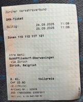 ZVV 24h Zonen 110 112 117 121 Gültig bist 25.9.2026!11:08