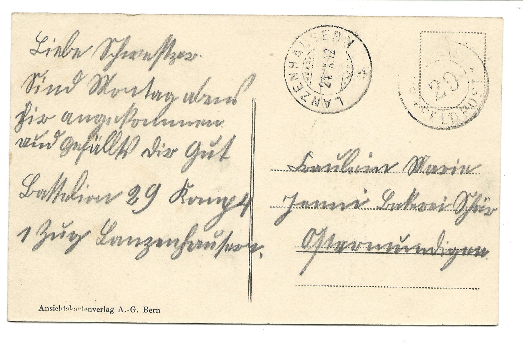 Cartoline postali: Lanzenhäusern - Schwarzenberg - Bern-Mittelland - Restaurant – Usato da Engelburg venduto da Cartophil 1