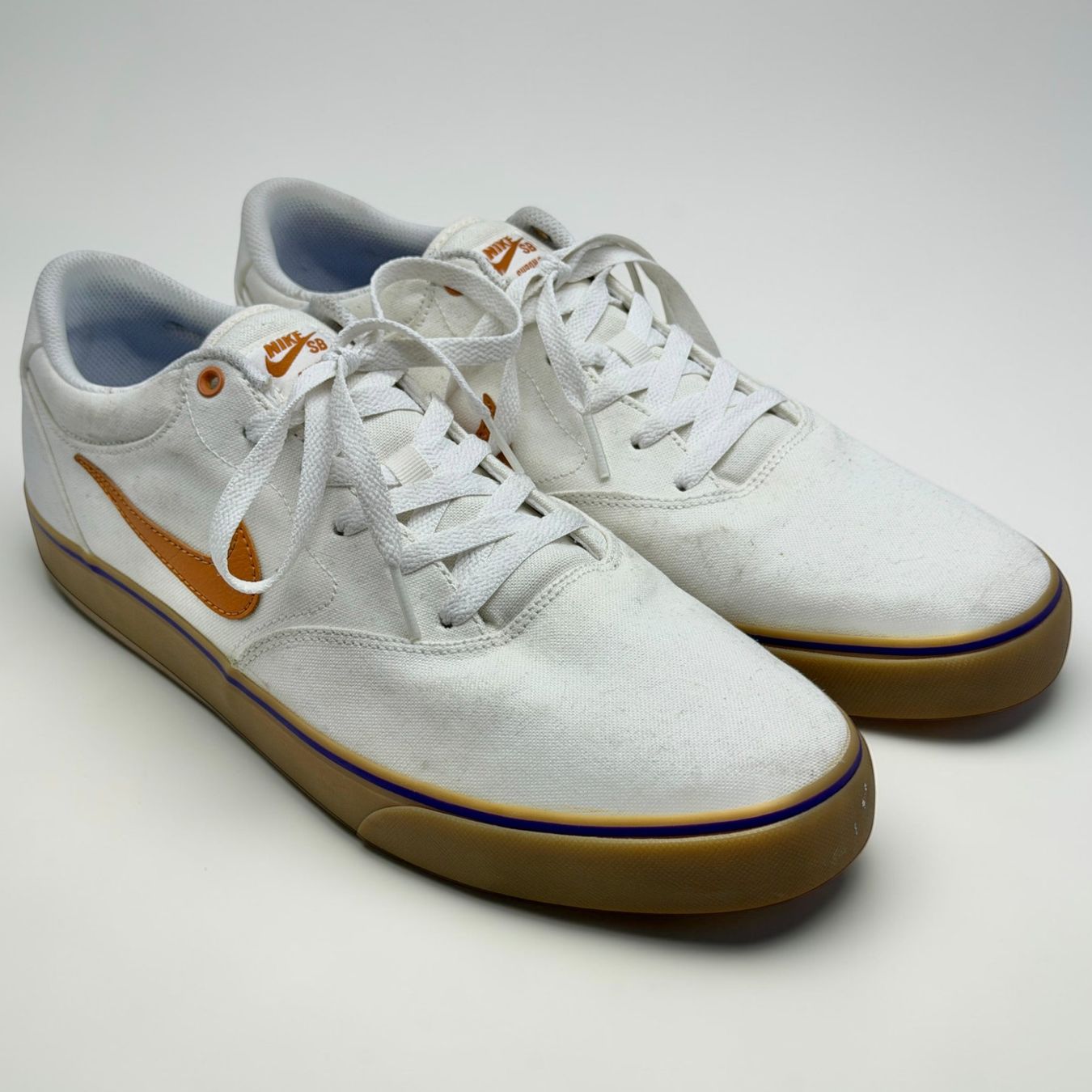 Nike Scarpe da uomo: Nike SB Chron 2 Canvas, Blanc/Marron, Pointure 47.5 – Usato da Morges venduto da vintix