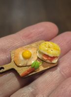 Spiegeleier mit Sandwich für Puppenhaus/Puppenstube
