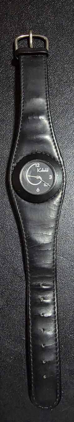 Orologi: Montre Kobold, cuir noir, cadran noir. – Difettoso da La Chaux-de-Fonds venduto da mem_l6xm