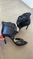 talons cuir noirs ajourées San Marina 40