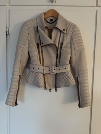 BURBERRY PRORSUM  Lederjacke weis IT42  , 36/38