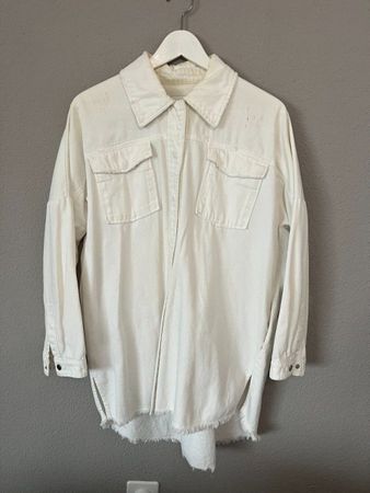 weisses oversized ZARA Jeanshemd, Size S