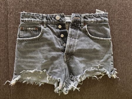 ZARA graues Jeans Short High-Waist, Grösse S/36