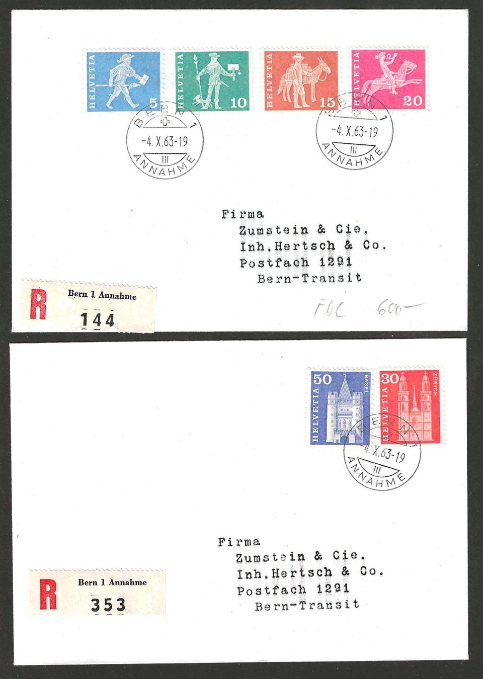 Tutti i francobolli: 3 FDC mit Nr. 355L - 367L, KP 600.-- – Usato da Gümligen venduto da Geniusbuy