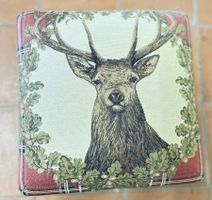 Paire de repose-pieds style anglais – cerf & tartan
