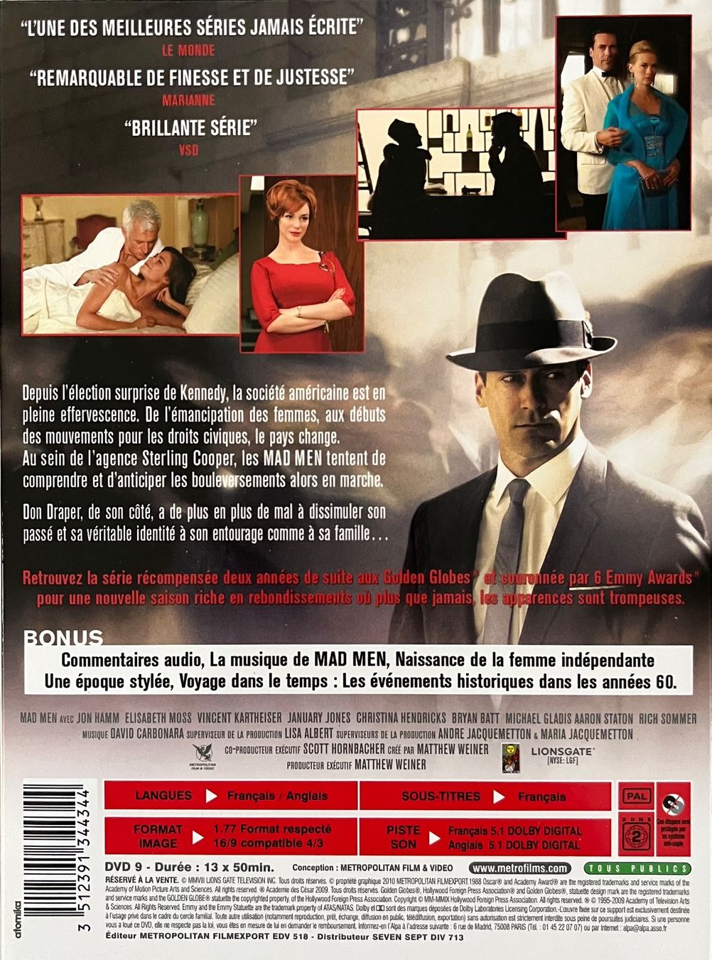 Tutti i DVDs: Mad Men - Saisons 1 à 3 – Usato da Le Crêt-p-Semsales venduto da staglione69 3