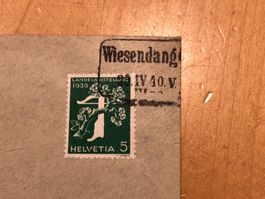 Bahn-Brief WIESENDANGEN mit KASTENSTEMPEL, ab 1.--
