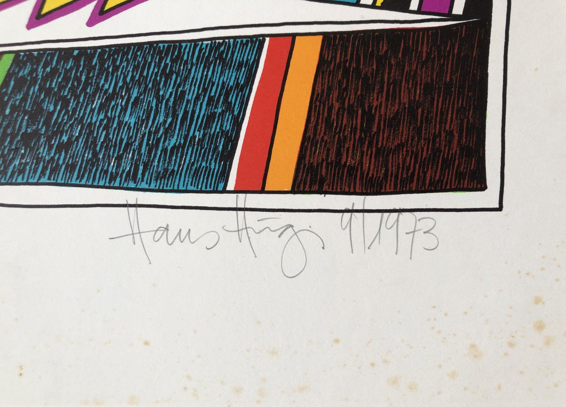 Grafica & Litografie: 2x Hans Hügi - Originallithografien - 1973 - Pop Art – Usato da Schaffhausen venduto da durruti 3