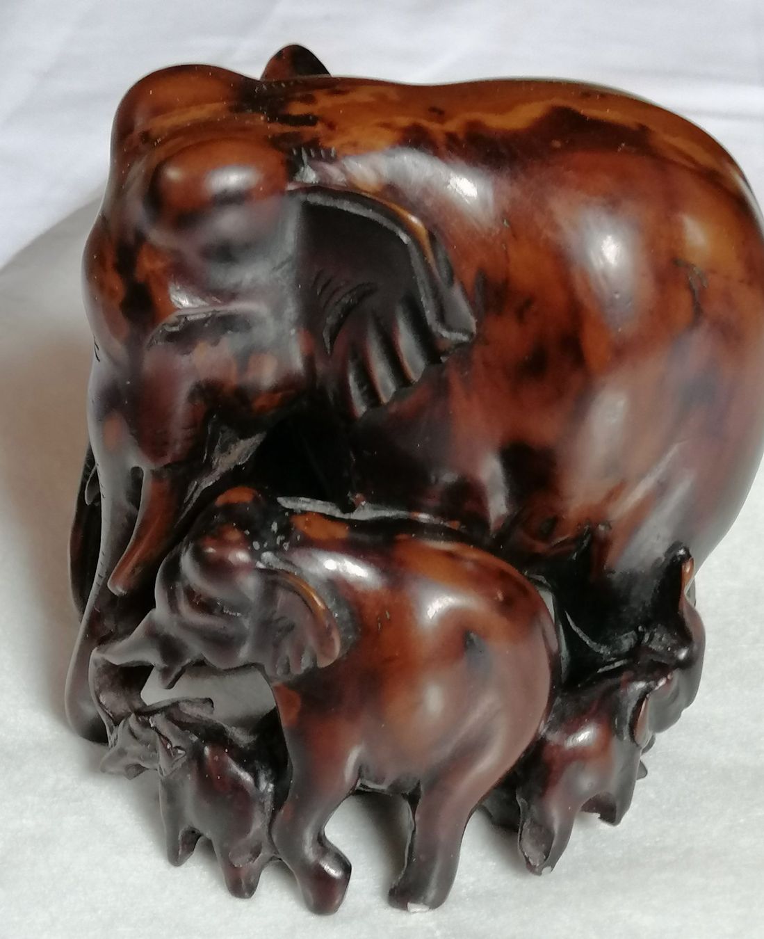 Statuette: Elefanten Kunstharz - Siebenköpfige Elefantengruppe – Usato da Oberriet SG venduto da Atir47 1