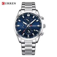 ⌚ Herren Sportuhr Blau Silber Edelstahl Quarzuhr NEU