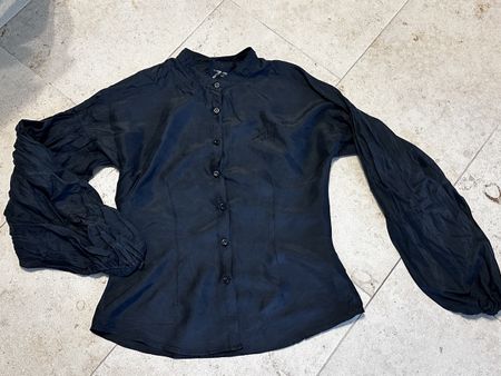 Schwarze Seidenbluse von Pepe Jeans Gr. L - Luftig für den S