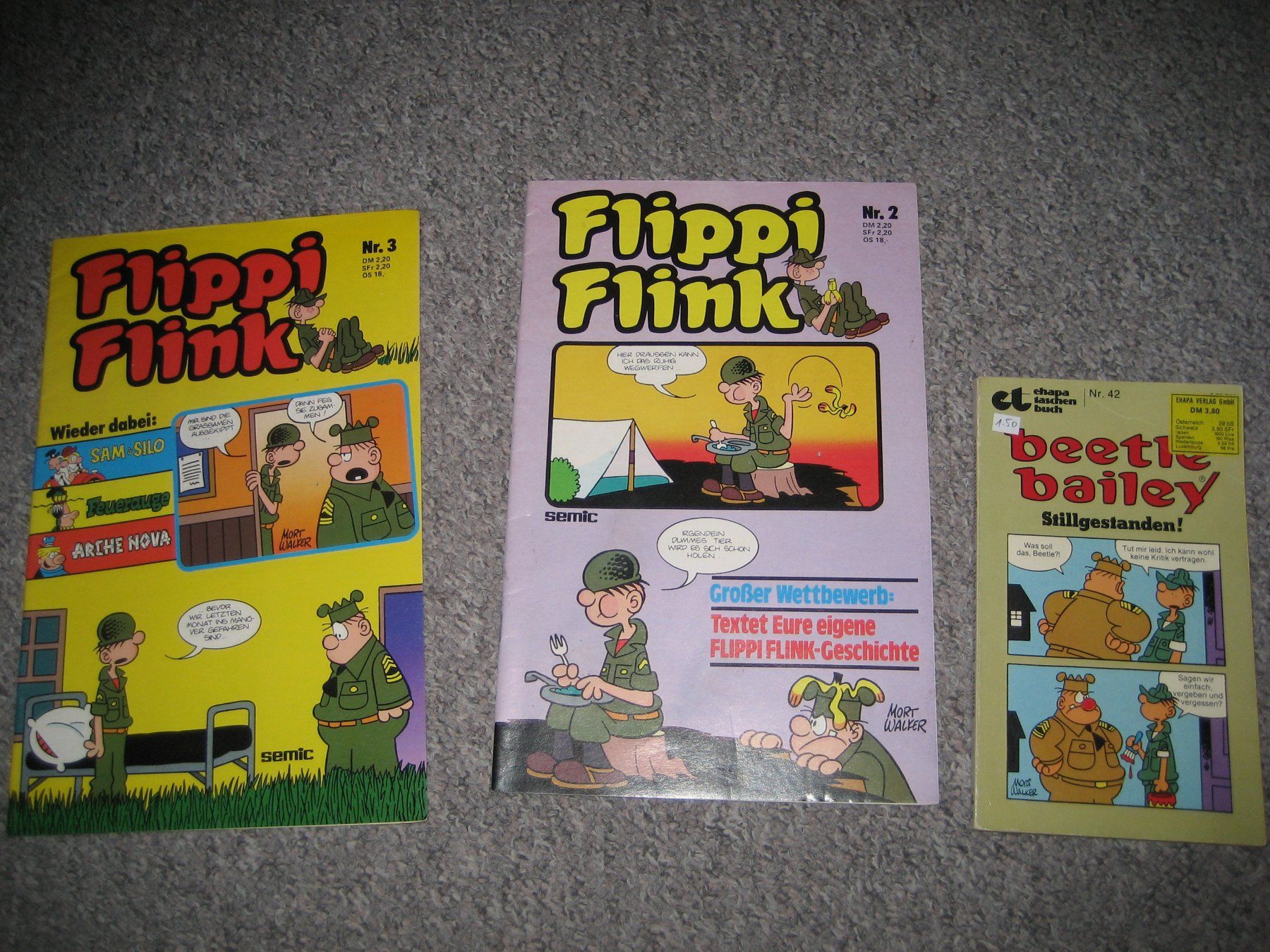 Fumetti: 3 x Beetle Bailey/ Flippi Flink – Usato da Bottighofen venduto da Spiderman61