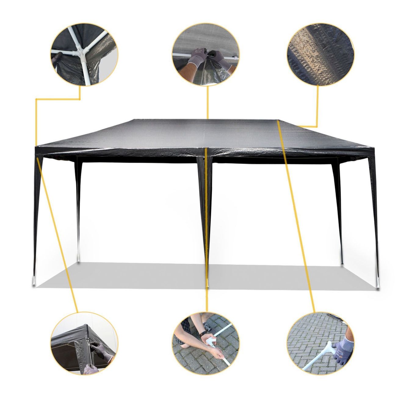 Casette da giardino & serre: Toboli Pavillon 3×6m Grau – Nuovo e nell'imballaggio originale da Bottighofen venduto da zaap 8