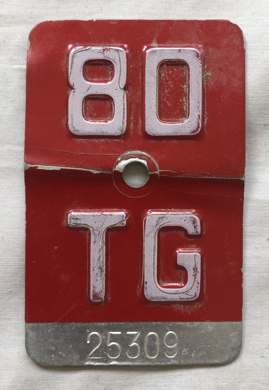 Insegne: Velo - Nummernschild - TG 80 – Usato da Schaffhausen venduto da durruti