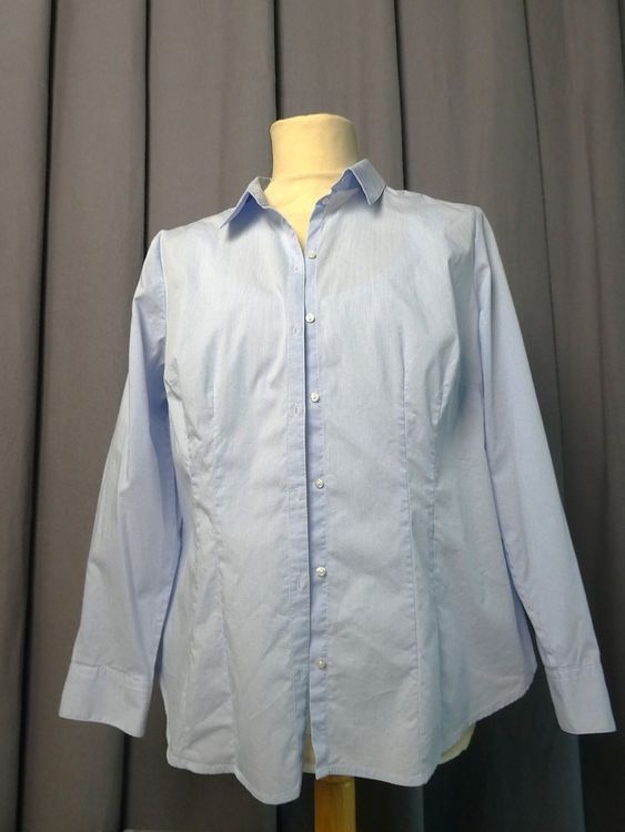 C&A Blusen: Gr. 48 Bluse weiss hellblau gestreift Yessica – Gebraucht aus Sutz von Dalilea 1