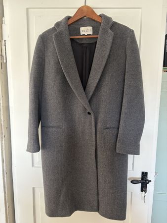 Manteau Claudie Pierlot gris laine cachemire taille 36