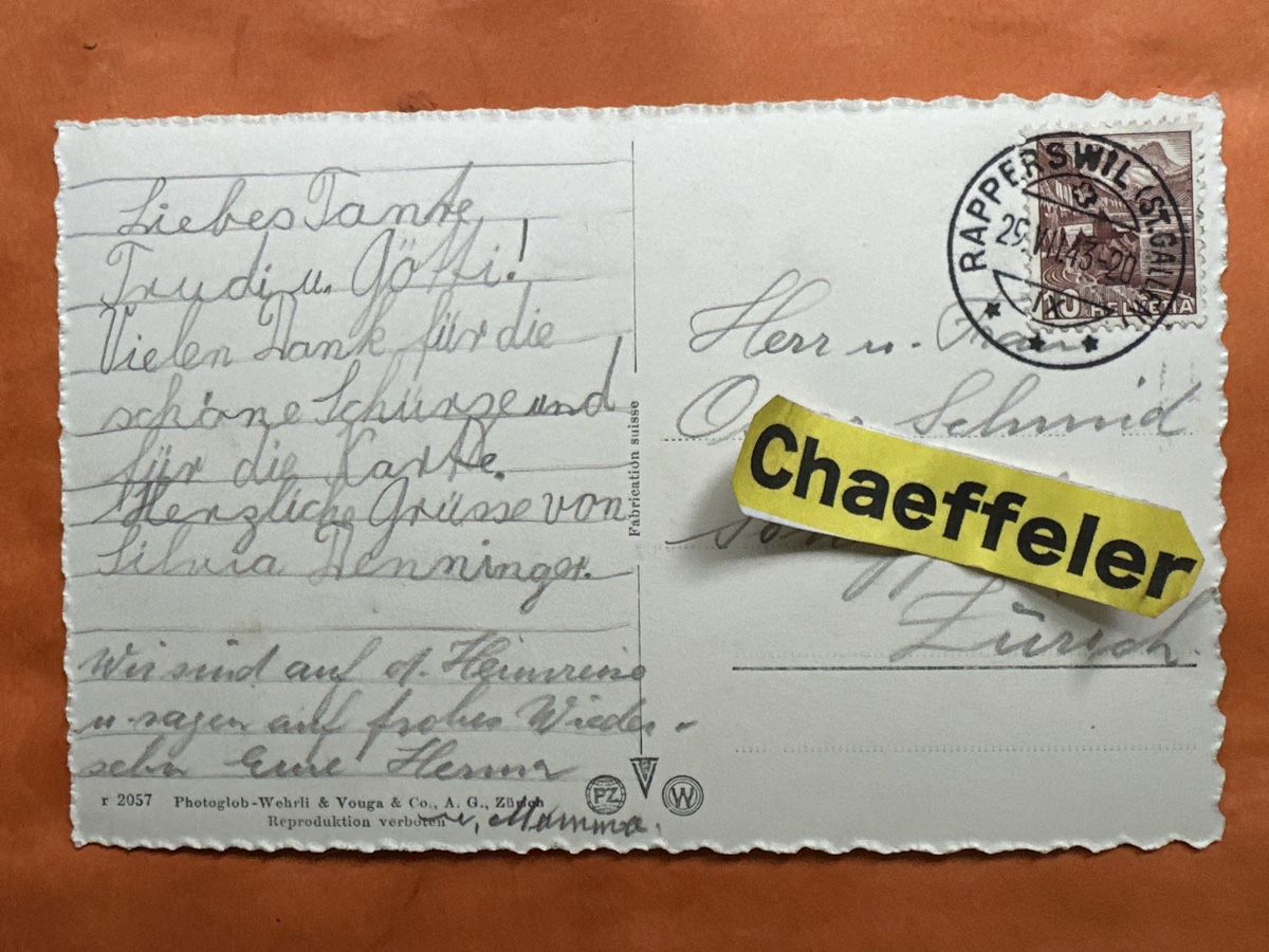 Cartoline postali: Alte Ansichtskarte Rapperswil mit Stempel 1943 – Usato da Zürich venduto da Chaeffeler 1