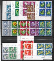 1960--1962: Pro Juventute 3 Viererblocks Serie ET