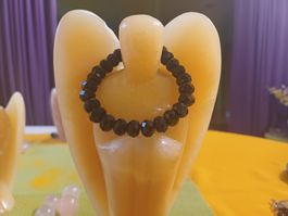 Sehr gute Qualität schwarzes facettiertes Turmalinarmband