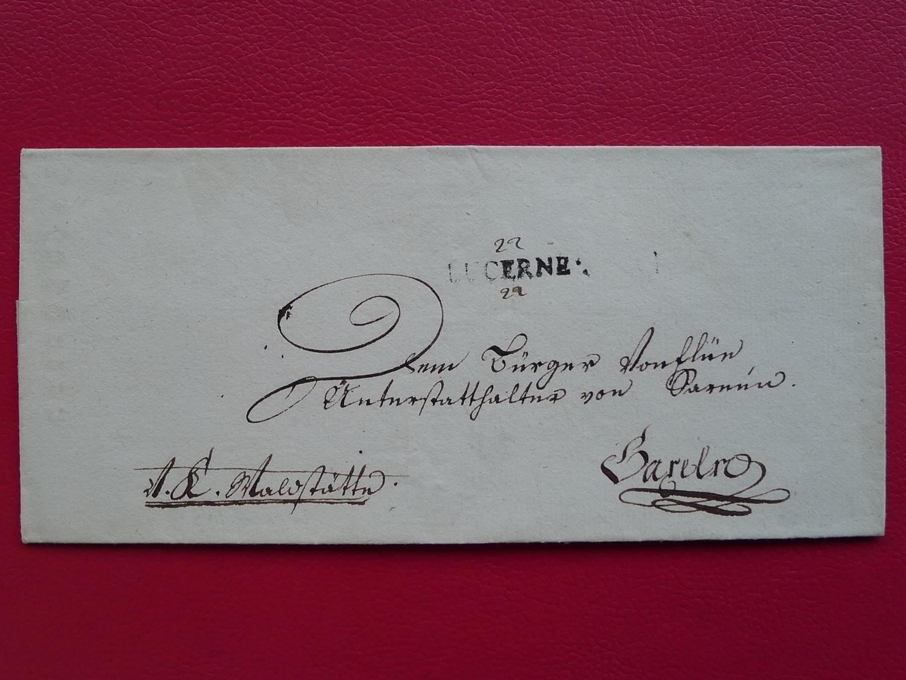 Tutti i francobolli: 1799 LUCERNE nach SACHSELN, Fischer Post – Usato da Sursee venduto da Luzernerraute