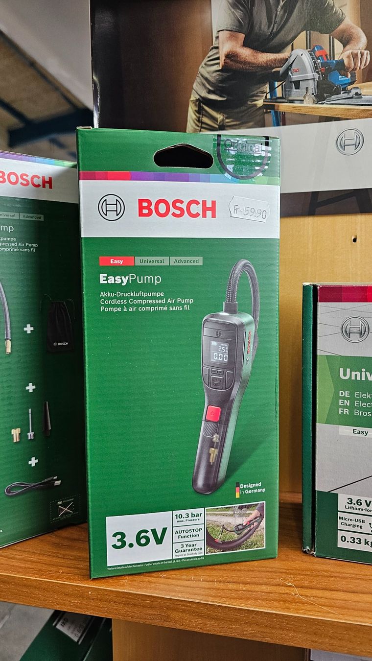 Bosch Compressori: Bosch Akku Luft Kompressor EasyPump – Nuovo e nell'imballaggio originale da Koppigen venduto da Bracher_Mail-House 1