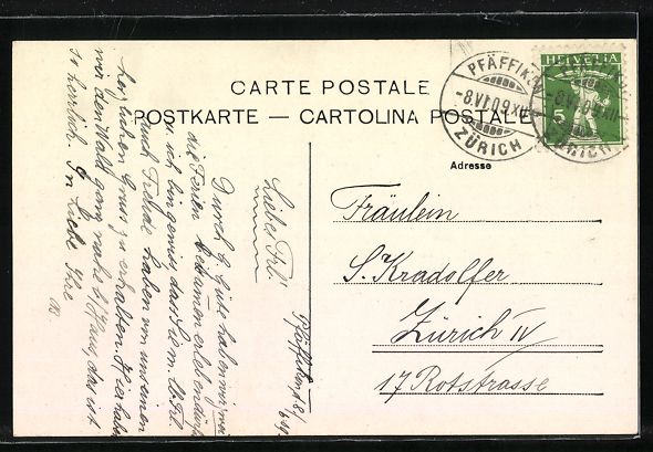 Cartes postales: Pfäffikon, Pension Reseda, Panorama mit – D'occasion à Berlin par bartko-reher 1