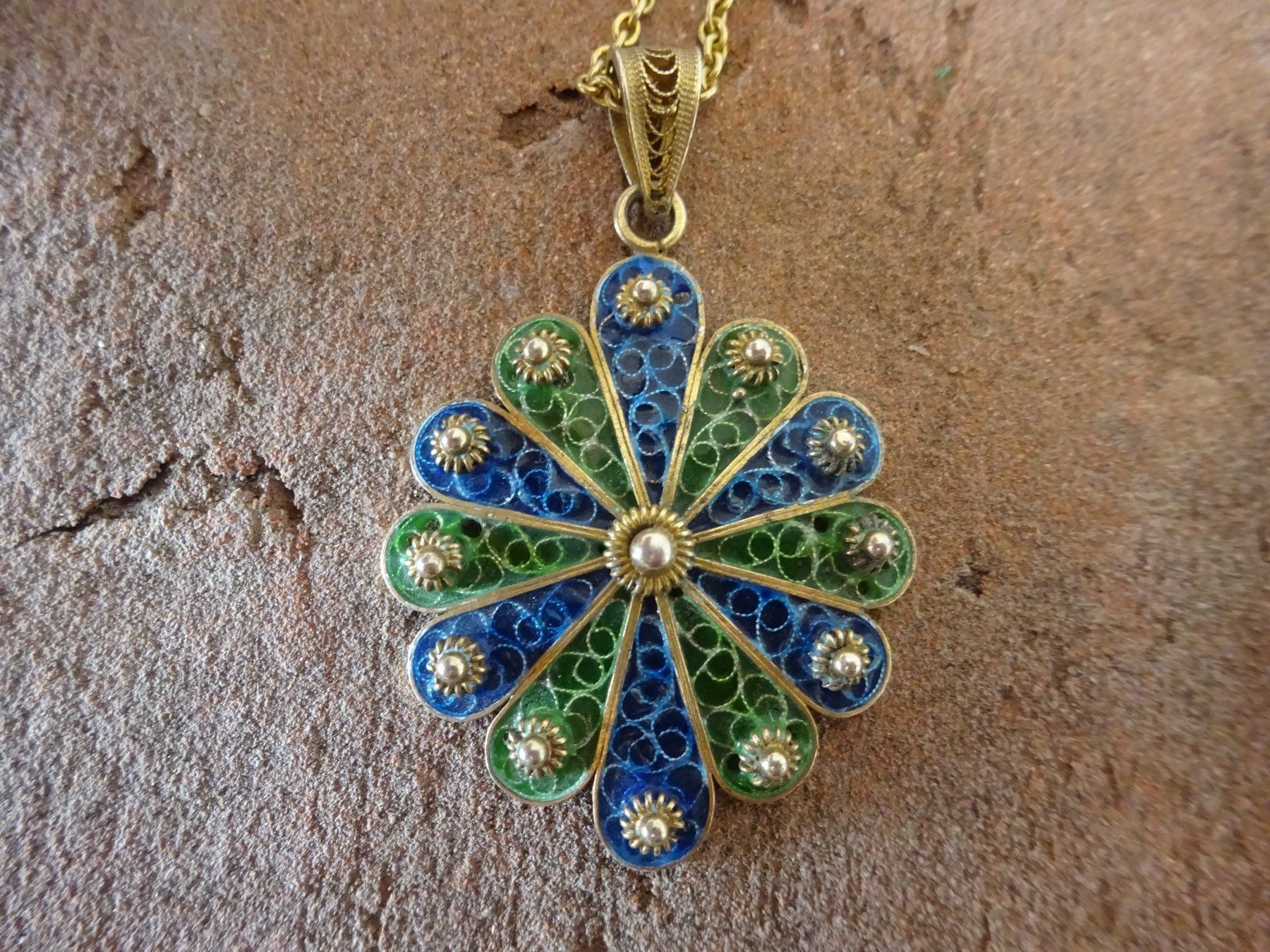Catenine: Kette Filigran Emaille / 800 S vg. – Usato da Esslingen venduto da FetteSchnecke 7