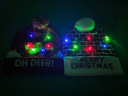 2 x Mütze LED Gestrickte Weihnachten Hut ! Ab 1.- CHF AKTION