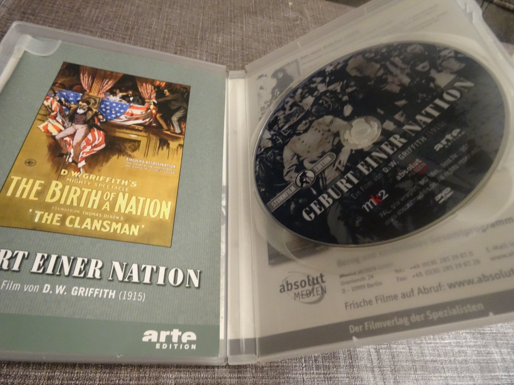Tutti i DVDs: DVD Geburt einer Nation D.W. Griffith Arte Edition – Usato da Olten venduto da Disc-Verkauf 1