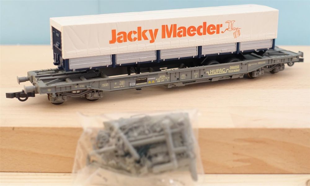 Wagon Surbaissé Hupac SBB CFF Euro Modell - Echelle 0 (O) - Occasion, édition Limitée