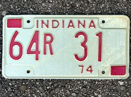 Alte Autonummer Amerika Indiana 1974