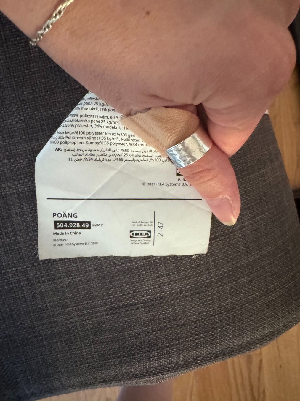 Ikea Poltrone: Ikea POÄNG Sessel, schwarzbraun - mit anthrazit Bezug – Usato da Basel venduto da liz_kqf6 3