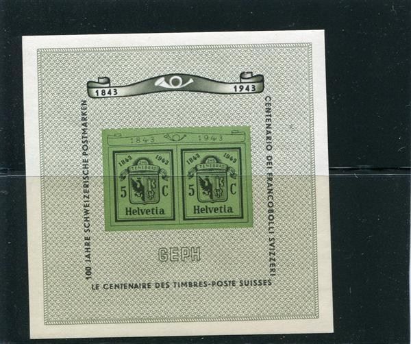 Tutti i francobolli: 1943 GEPH Block ungebr. Ausschnitte i.O. – Usato da Winterthur venduto da Kyoung