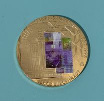 Gedenkmedaille Confoederatio Helvetica 1000er Note goldig