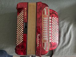 Hohner Riviera III Akkordeon, rot, guter Zustand!🎶🎼🎵 (50)