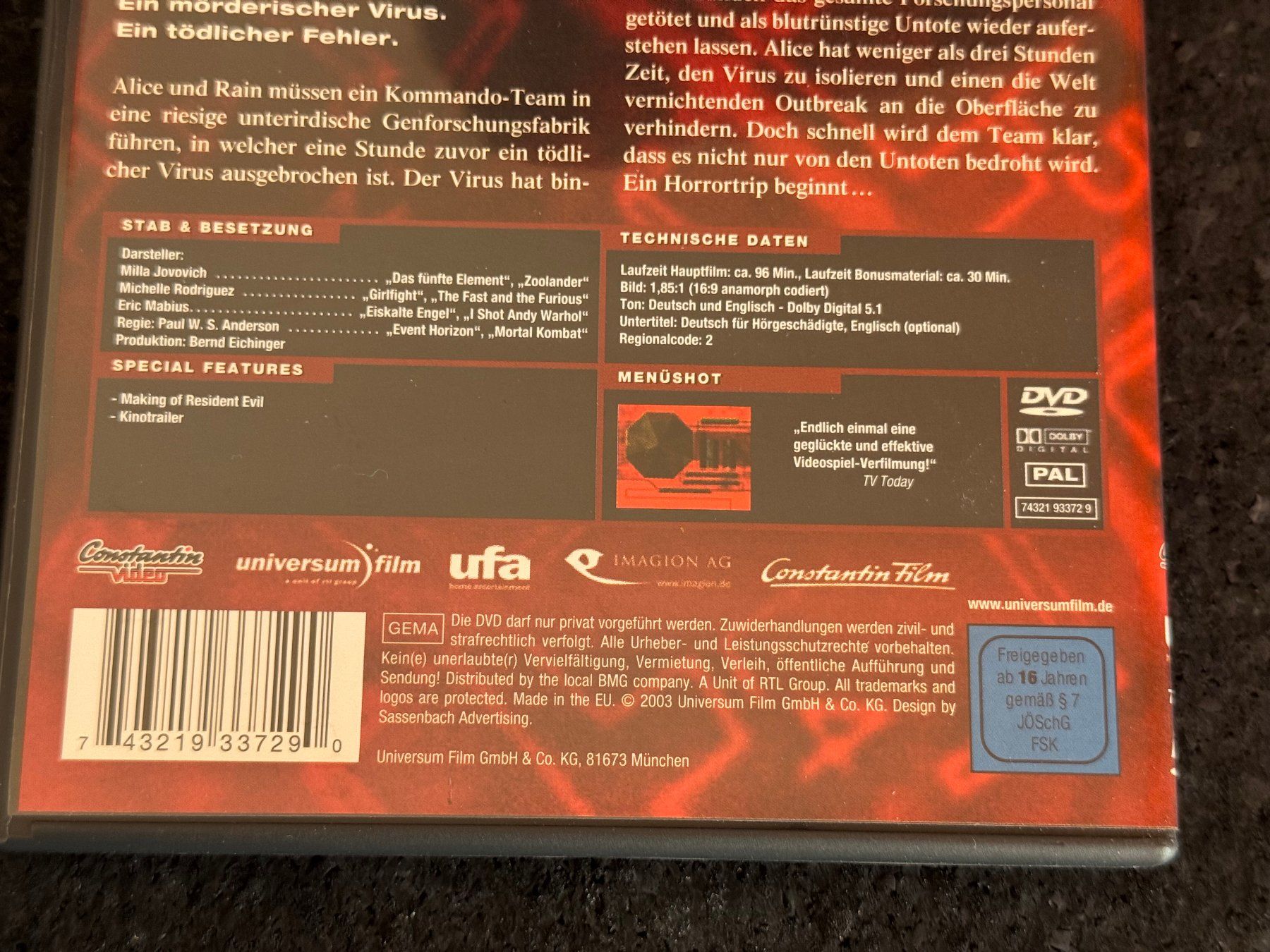 Alle DVDs: Resident Evil SciFi thriller DVD DE/EN – Gebraucht aus Fribourg von tschjoly 3