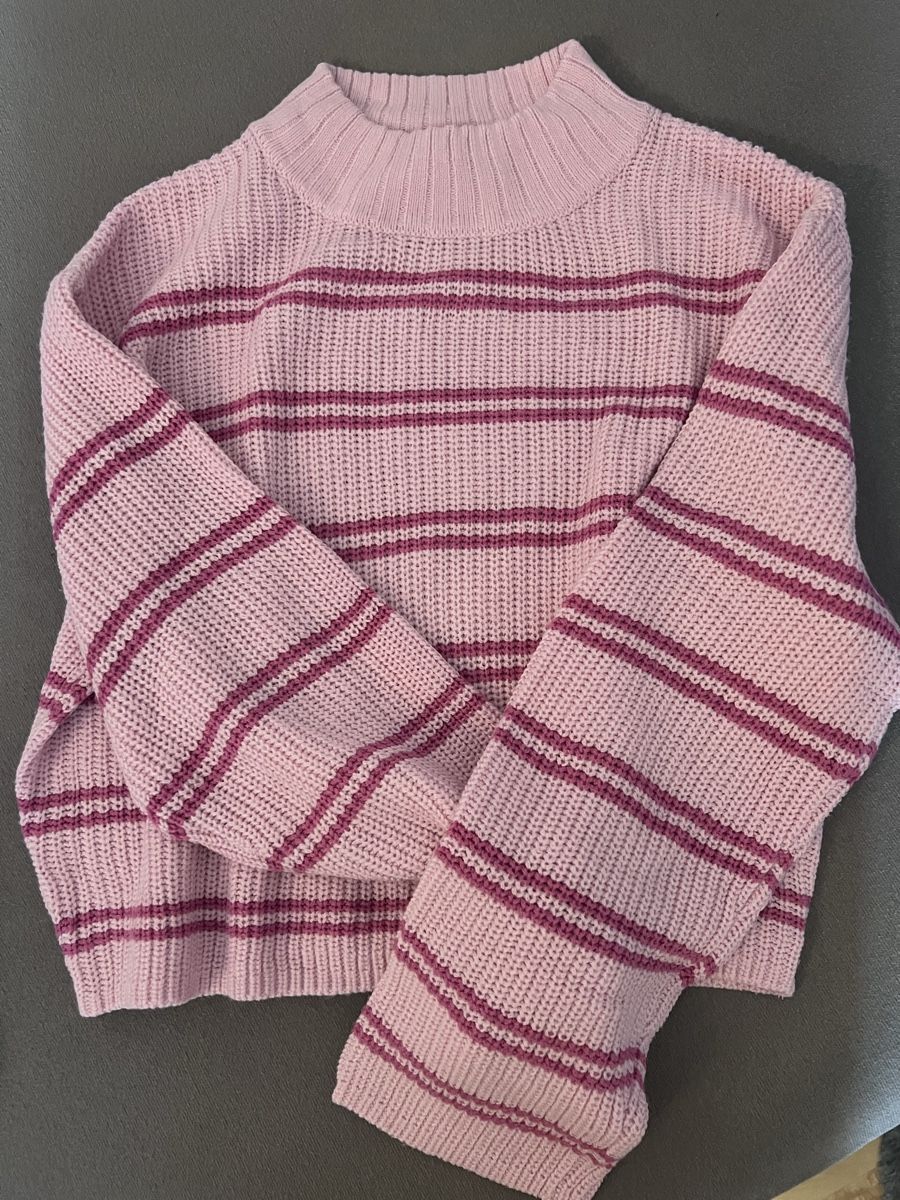 H&M Maglioni & Felpe: H&M Strickpullover, Gr. 170, Rosa gestreift – Nuovo (secondo la descrizione) da Eiken venduto da Lera.24