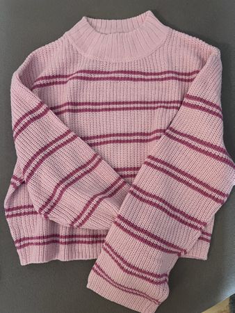 H&M Strickpullover, Gr. 170, Rosa gestreift