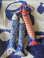 3 poissons tissu et lavande à suspendre
