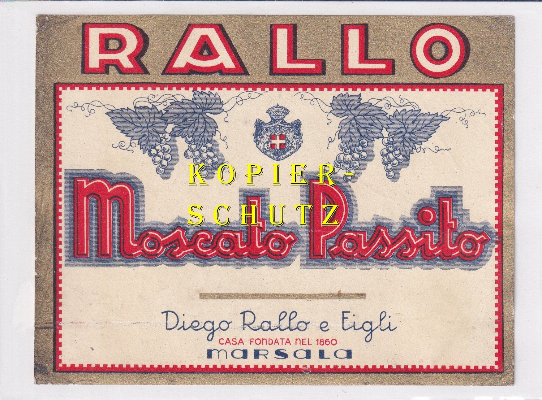 Papier: Etikette - Moscato Passito /bd – D'occasion à Hombrechtikon par Rudolf07