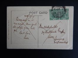 Indien British Postkarte von 1917 nach England gelaufen