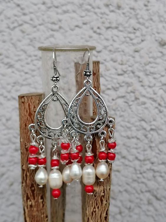 XFSRG Boho Perlen Ohrringe Handgewebt - Ethno Style 5cm Rund Federleicht