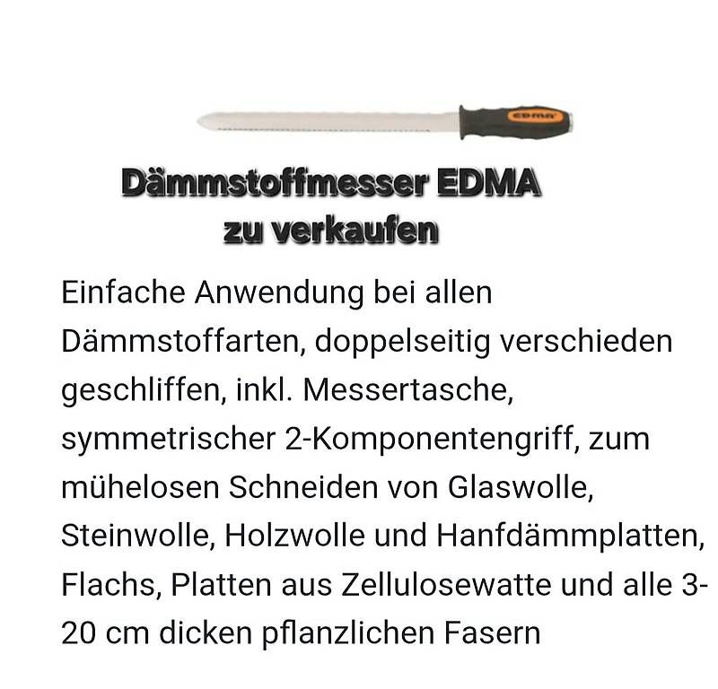Alle Werkzeuge: Dämmstoffmesser EDMA neuwertger Occasion – Gebraucht aus Buttisholz von Seeblick666