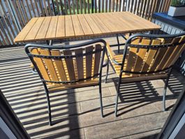 Gartenessgruppe Beeley 5-teilig / Tisch und Stühle Balkon
