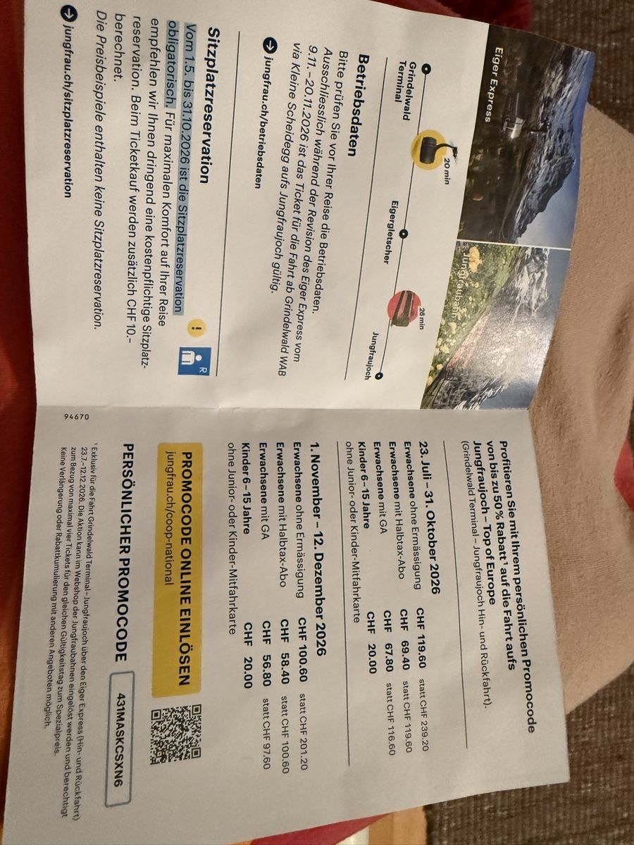 Buoni: Jungfraujoch 50% – Nuovo (secondo la descrizione) da Zollikerberg venduto da Fina2022 1