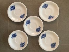 5 Vintage Unterteller Porzellan Titov Veles weiss