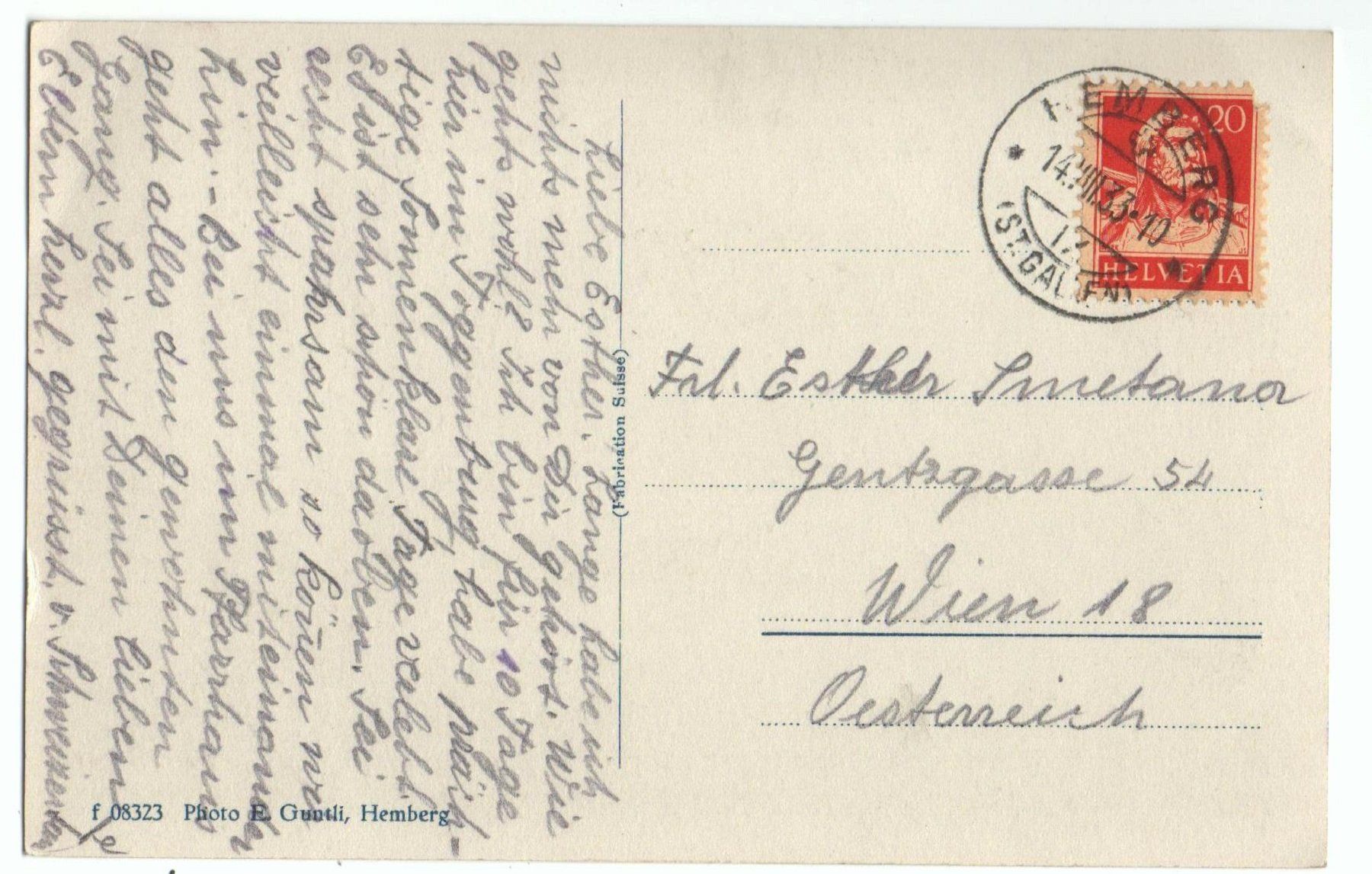 Cartoline postali: HEMBERG mit Säntiskette - Photo E. Guntli, Hemberg – Usato da Jona venduto da philajona 1